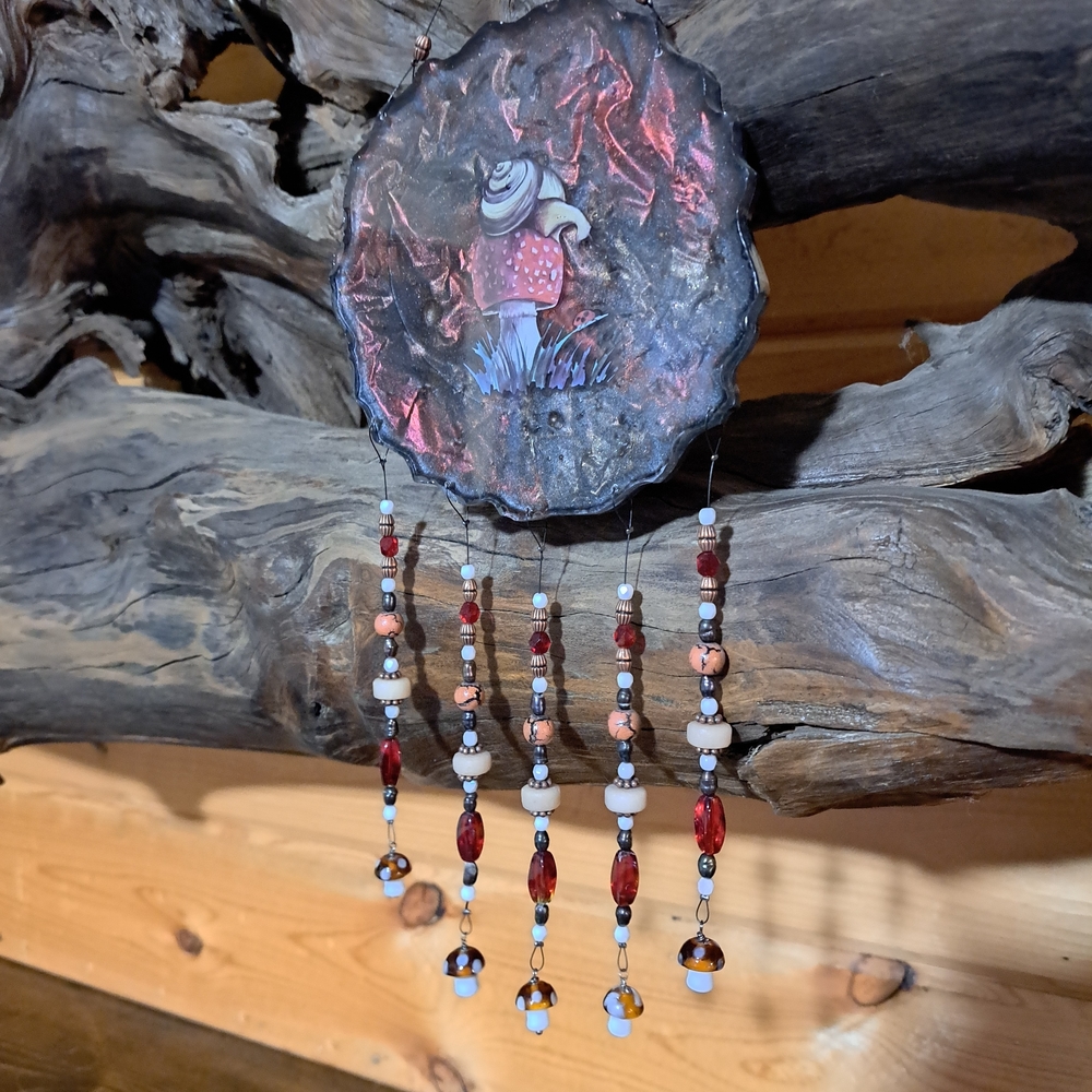 Handcrafted Resin Wall Hanging with Beads